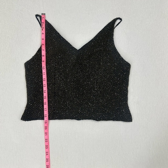 Scala Black silk Camisole beaded with gold and iridescent eye catching Sparkle 💖 - Picture 6 of 10